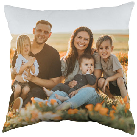 Custom family photo throw pillow