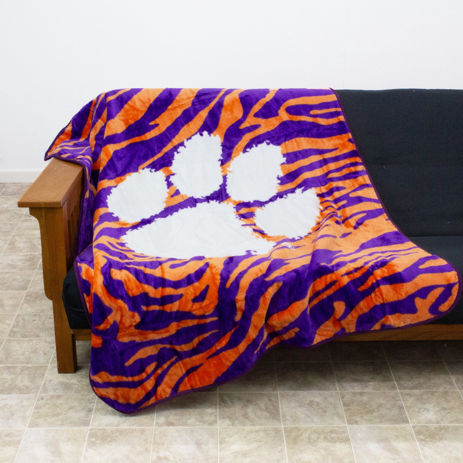 Clemson Tigers Raschel Throw Blanket