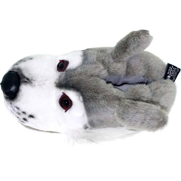 Gray Wolf Comfy Animal Feet Slippers