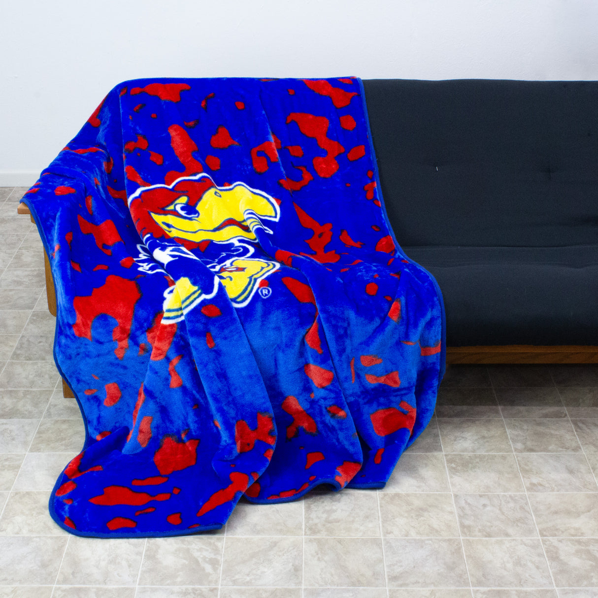 Kansas Jayhawks Plush Throw Blanket, Bedspread, 86" x 63"