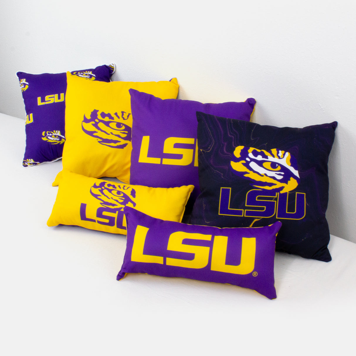 LSU Tigers 2 Sided Bolster Travel Pillow, 16" x 6", Made in the USA