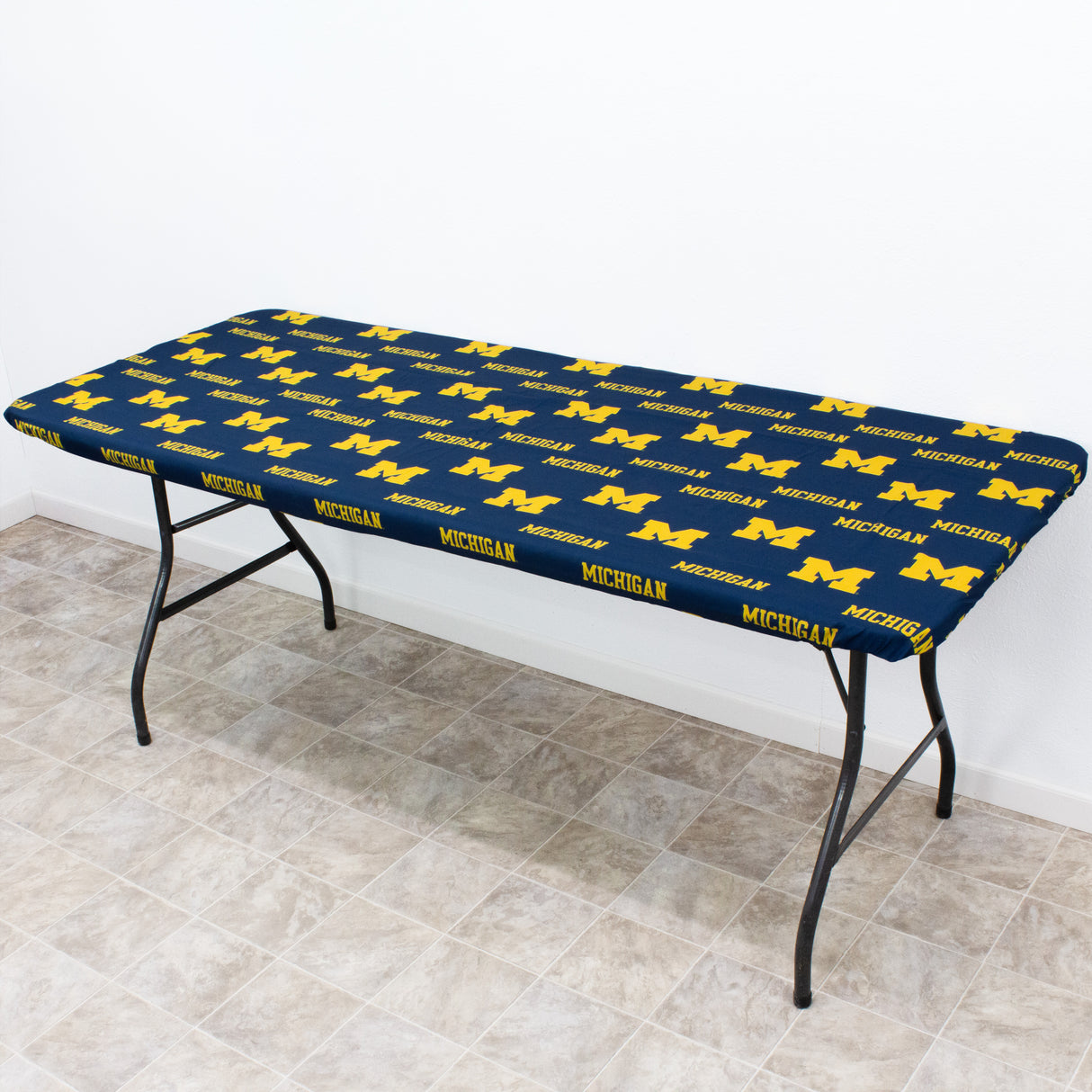 Michigan Wolverines Fitted Table Cover / Tablecloth:  3 Sizes Available