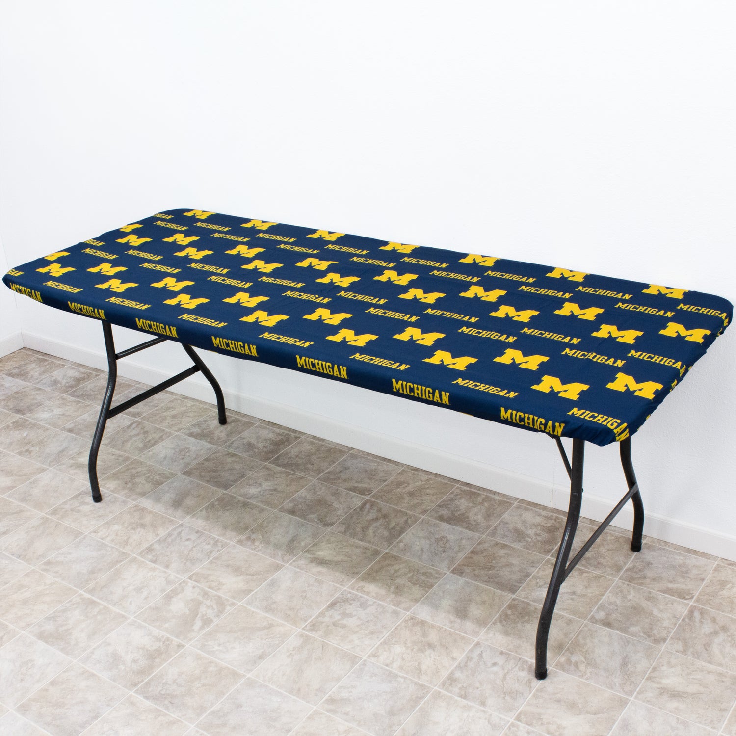 Michigan Wolverines Fitted Table Cover / Tablecloth:  3 Sizes Available