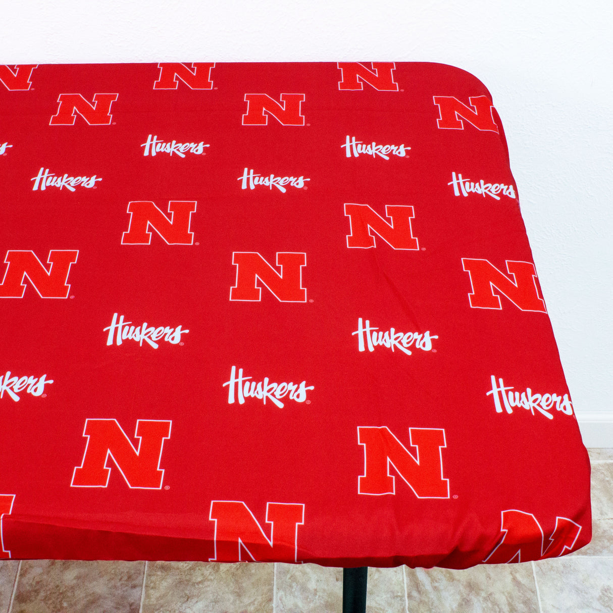 Nebraska Huskers Fitted Table Cover / Tablecloth:  3 Sizes Available