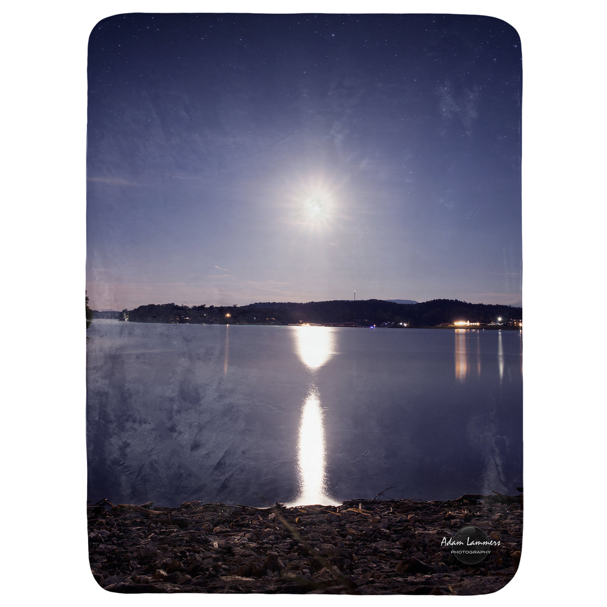 Moonrise Over Water Throw Blanket