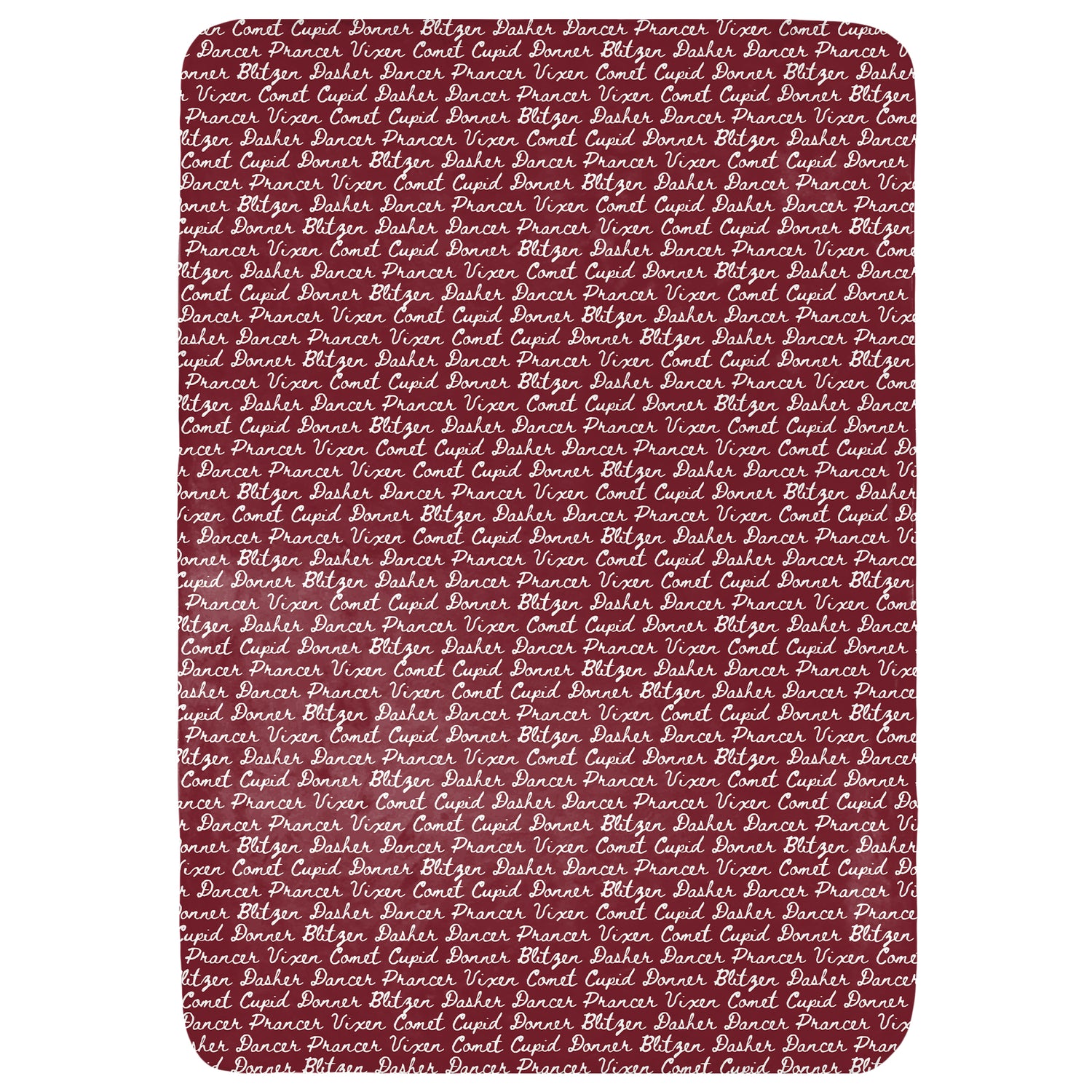 Reindeer Names Throw Blanket