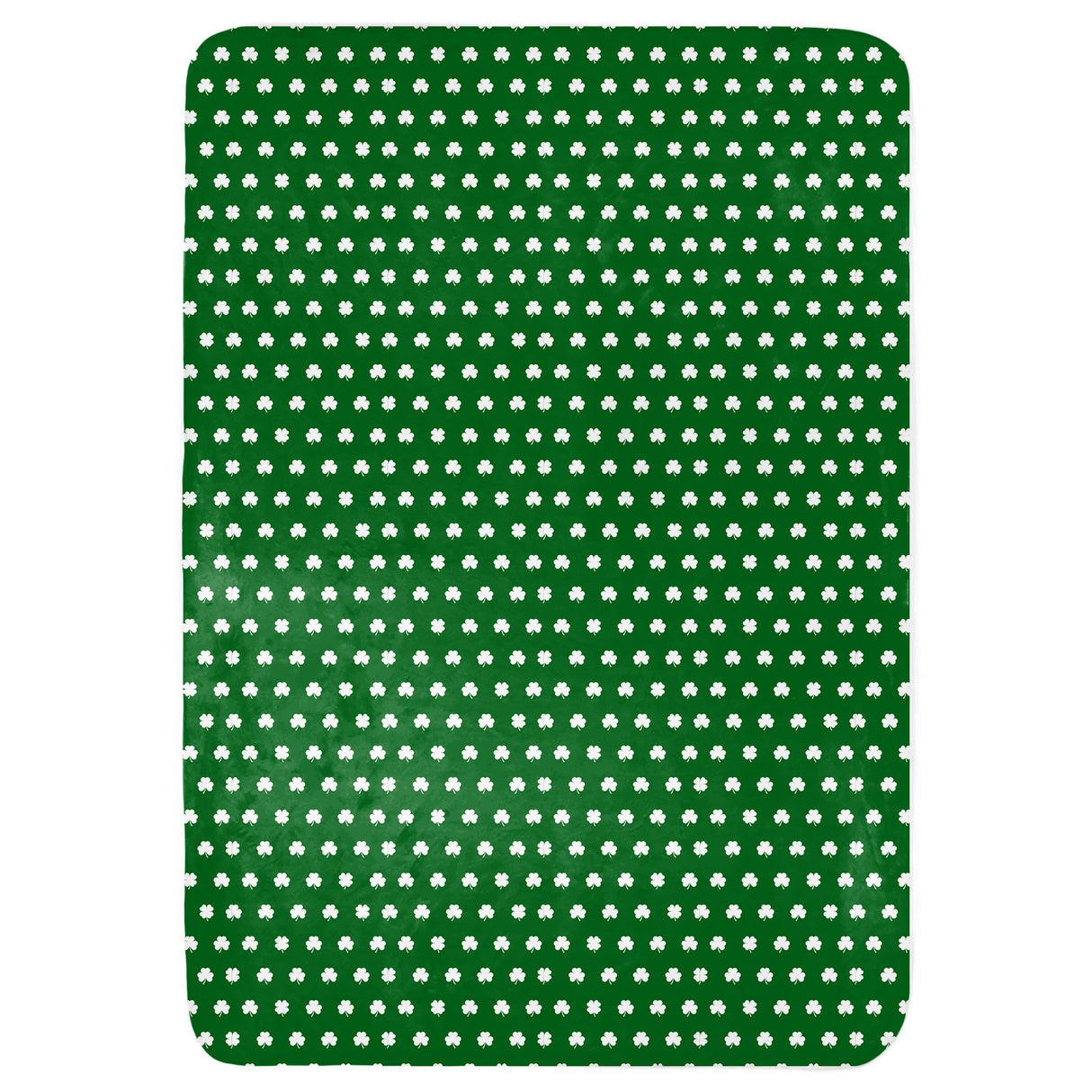 Green and White Clover Pattern Throw Blanket
