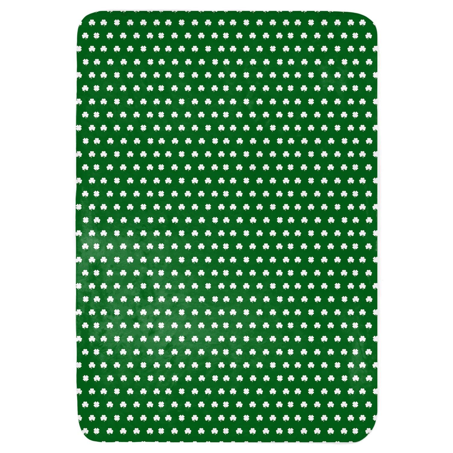 Green and White Clover Pattern Throw Blanket