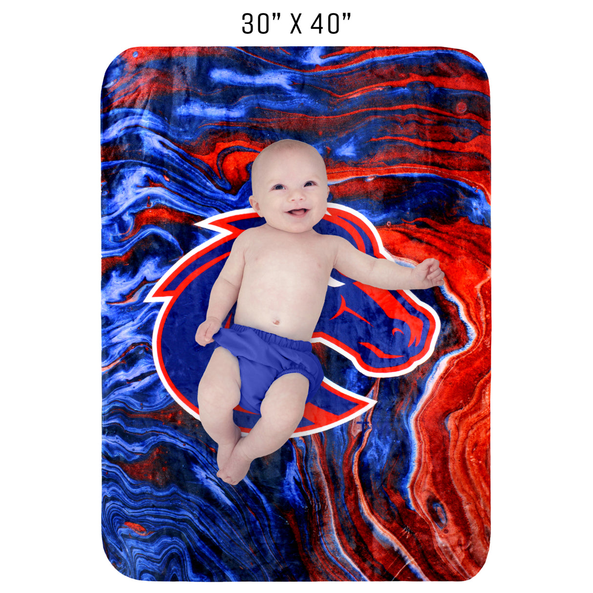 Boise State Broncos Sublimated Soft Throw Blanket