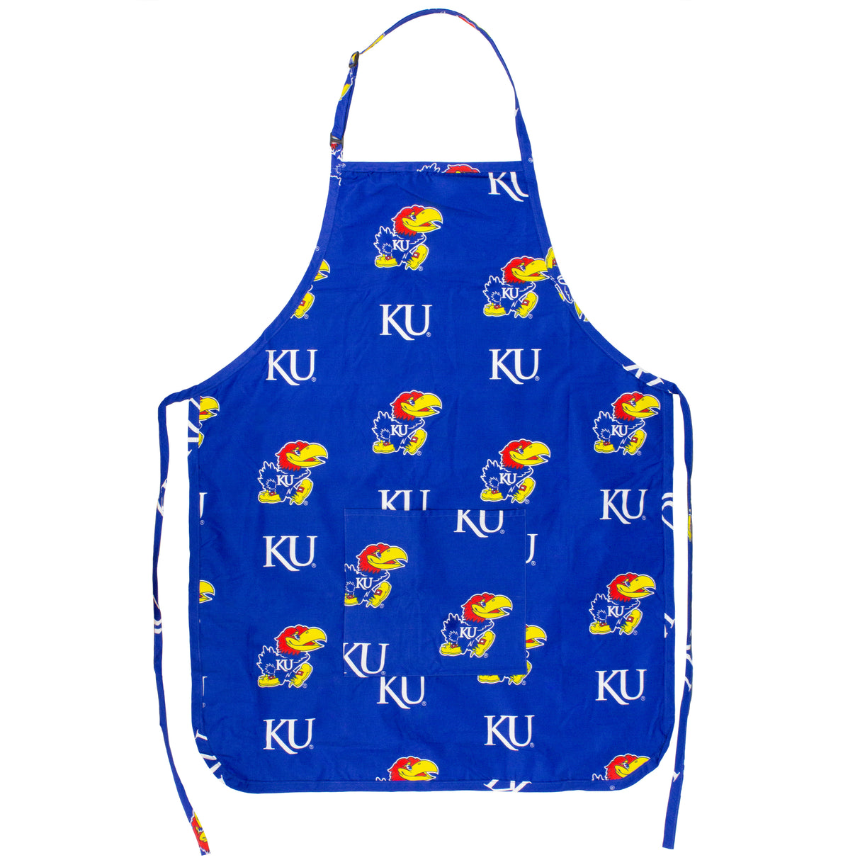 Kansas Jayhawks Grilling Tailgating Apron with 9" Pocket, Adjustable