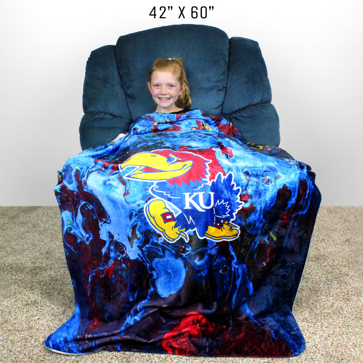 Kansas Jayhawks Sublimated Soft Throw Blanket