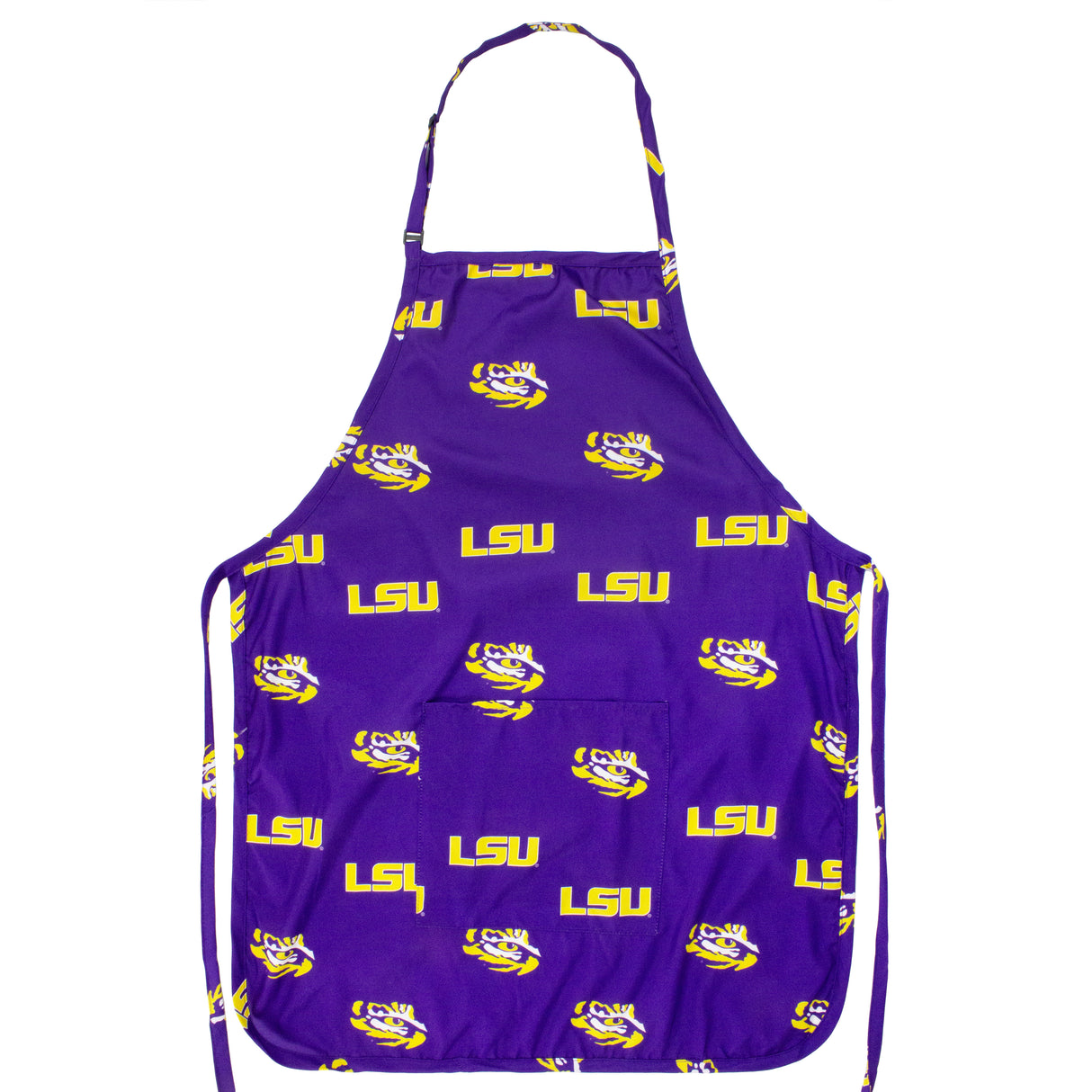 LSU Tigers Grilling Tailgating Apron with 9" Pocket, Adjustable