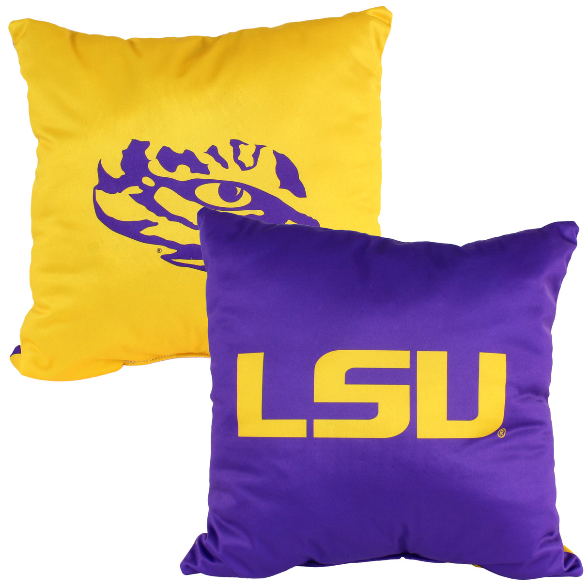 LSU Tigers 2 Sided Decorative Pillow, 16" x 16", Made in the USA
