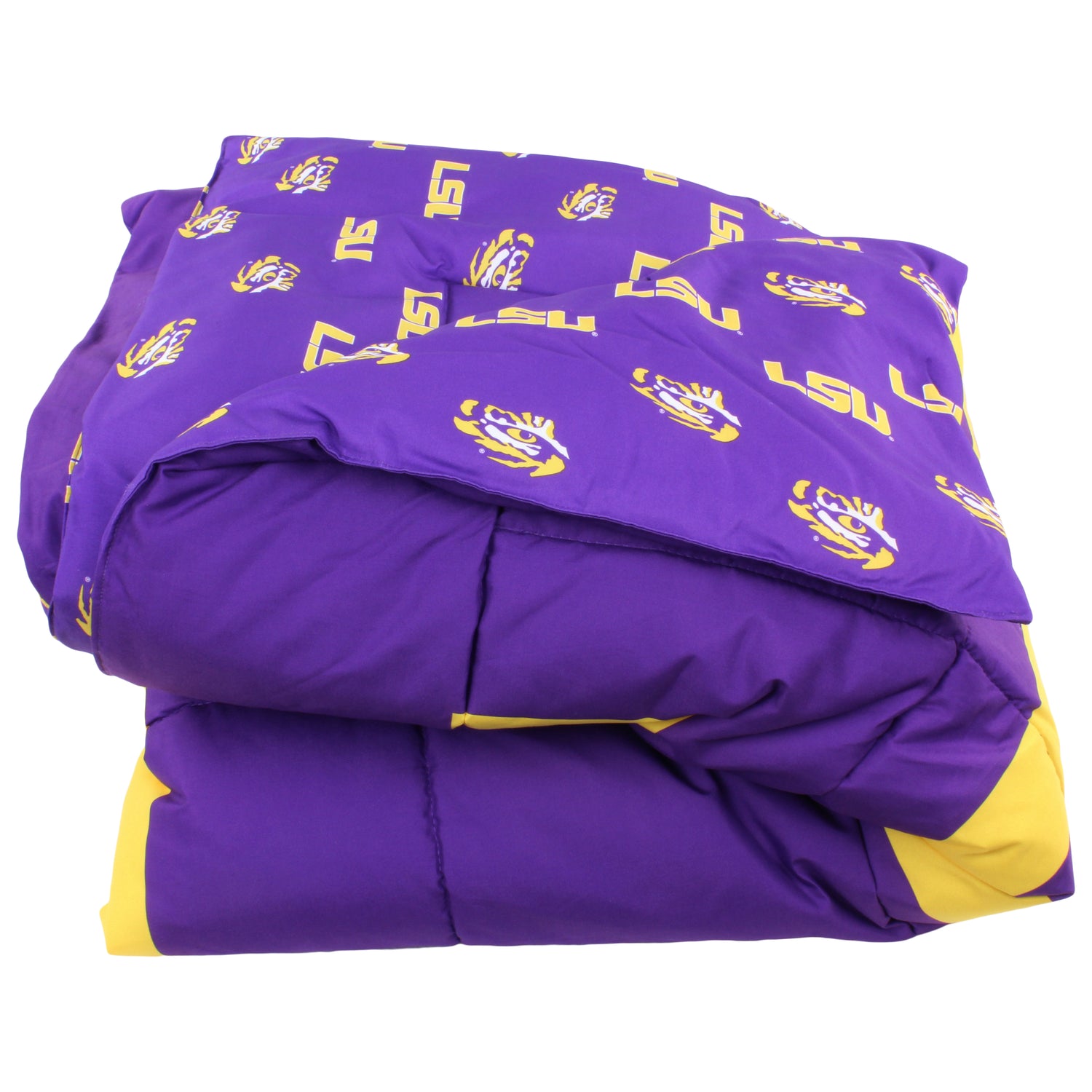 LSU Tigers Reversible Big Logo Soft and Colorful Comforter