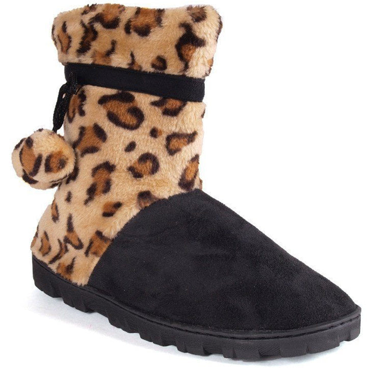 Leopard and Black Micro Boot