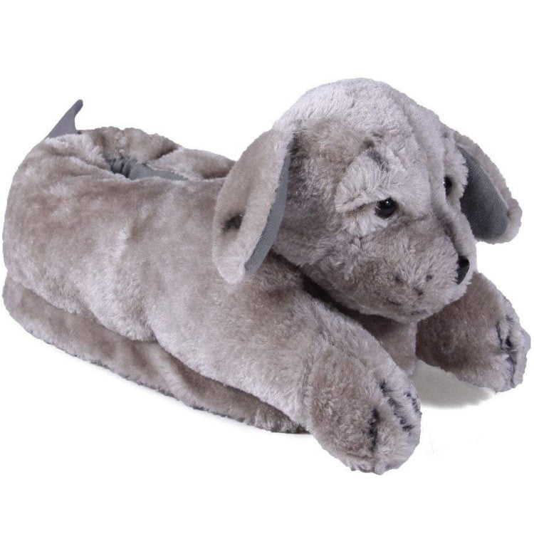 Gray Puppy Comfy Animal Feet Slippers
