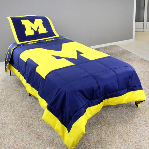 Michigan Wolverines Reversible Cotton Comforter Set