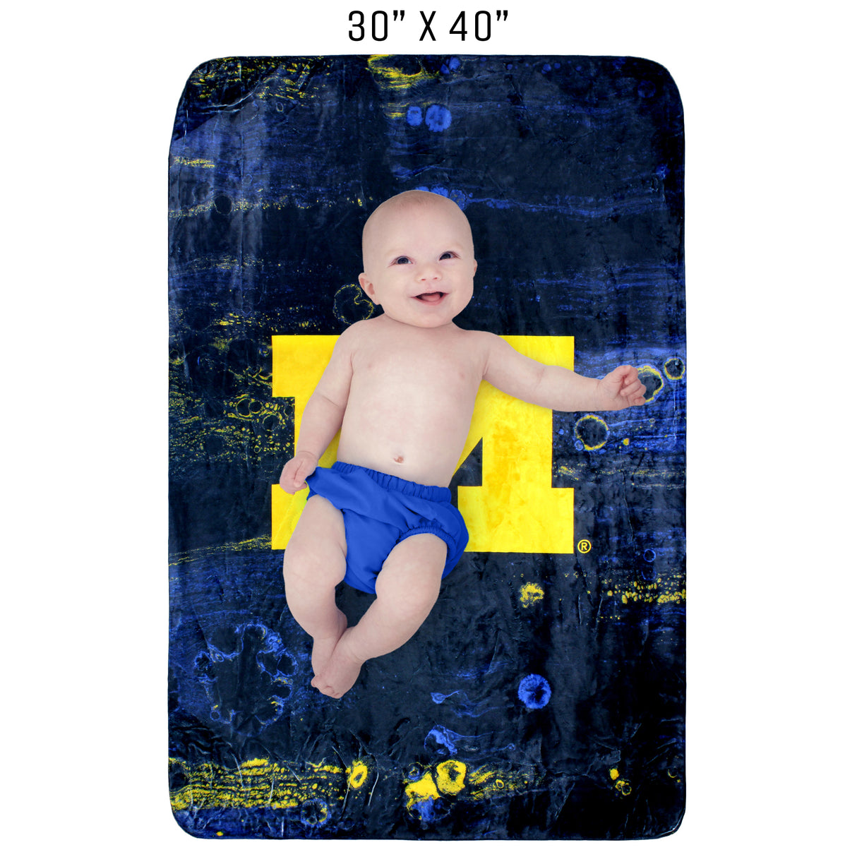 Michigan Wolverines Sublimated Soft Throw Blanket