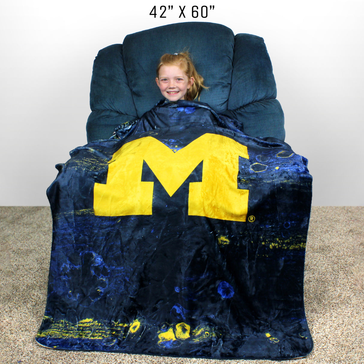 Michigan Wolverines Sublimated Soft Throw Blanket