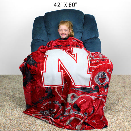 Nebraska Cornhuskers Sublimated Soft Throw Blanket