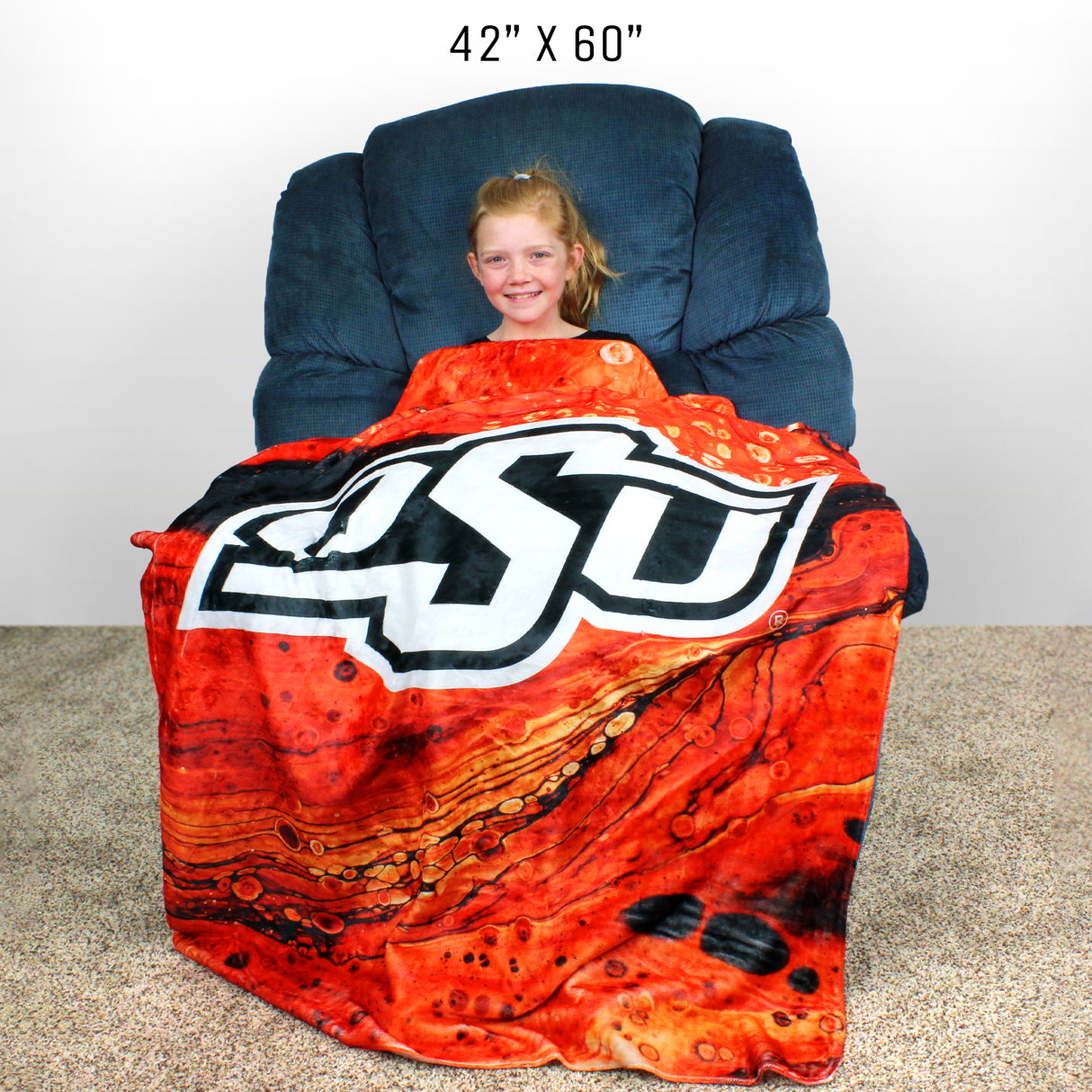 Oklahoma State Cowboys Sublimated Soft Throw Blanket