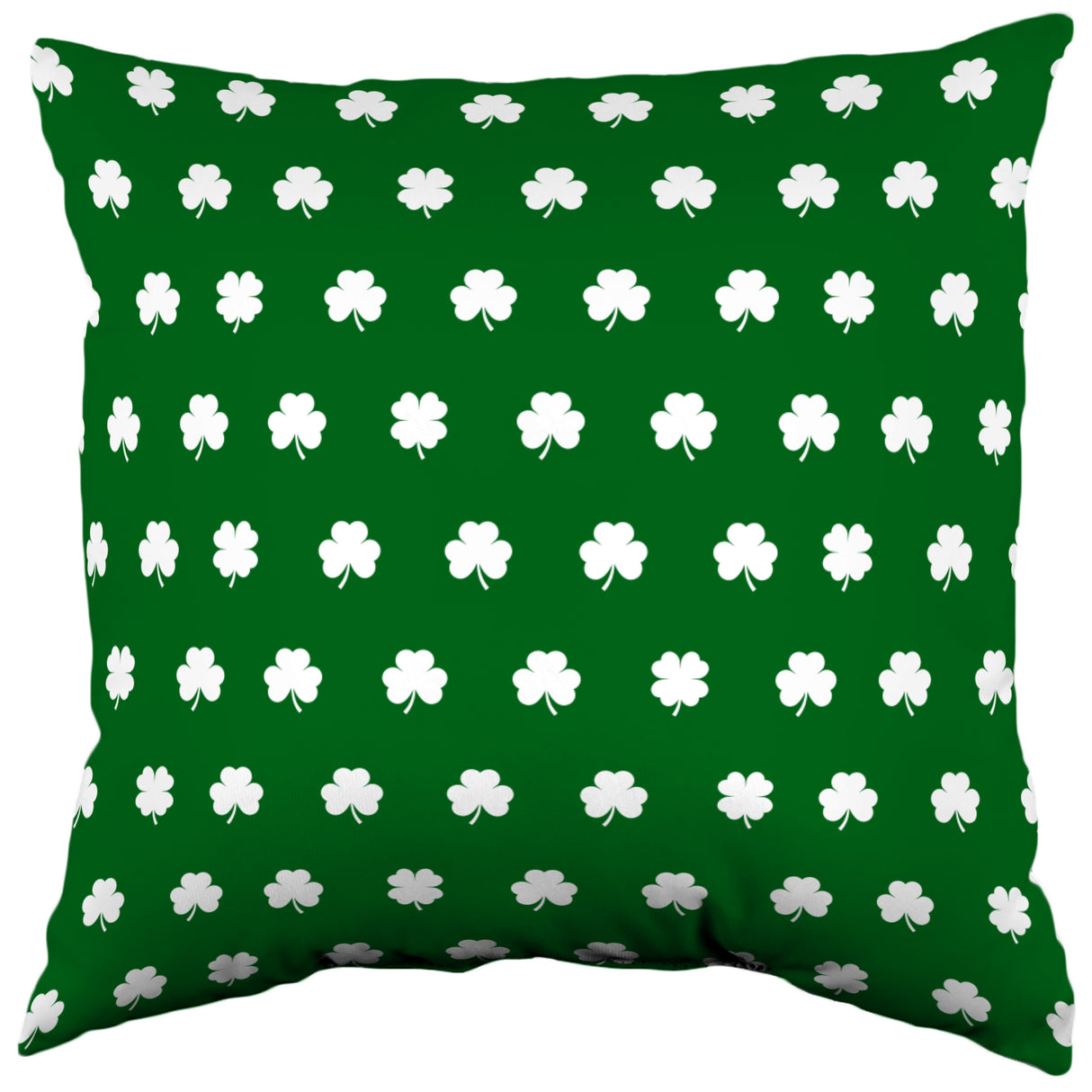 Green and White Clover Pattern Decorative Pillow, 2 Sizes, Made in the USA