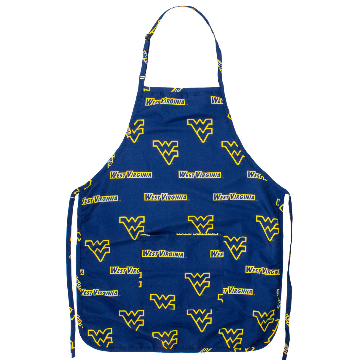 West Virginia Mountaineers Grilling Tailgating Apron with 9" Pocket, Adjustable