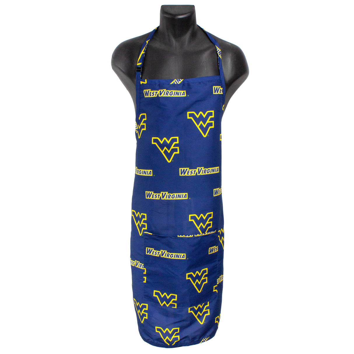 West Virginia Mountaineers Grilling Tailgating Apron with 9" Pocket, Adjustable