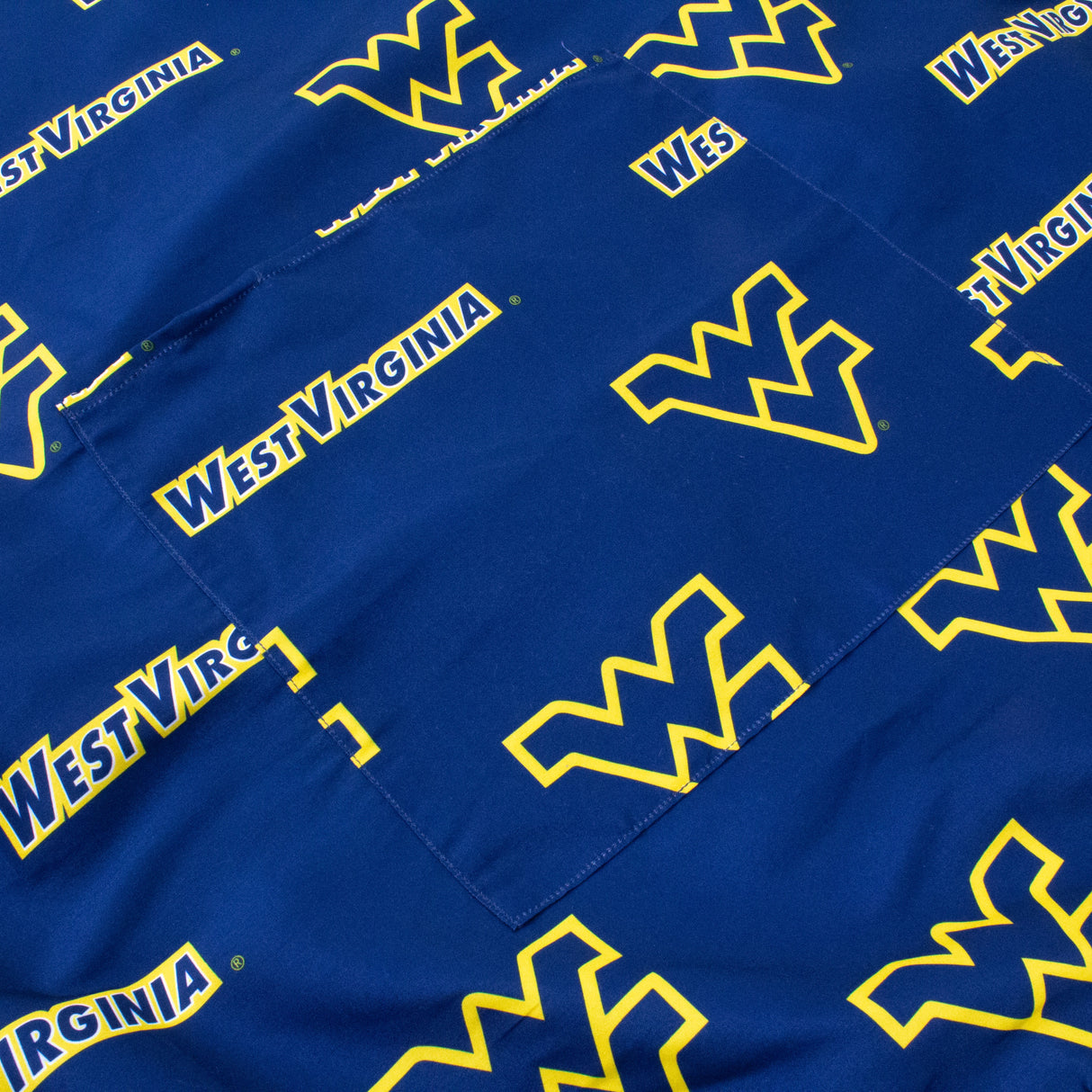 West Virginia Mountaineers Grilling Tailgating Apron with 9" Pocket, Adjustable