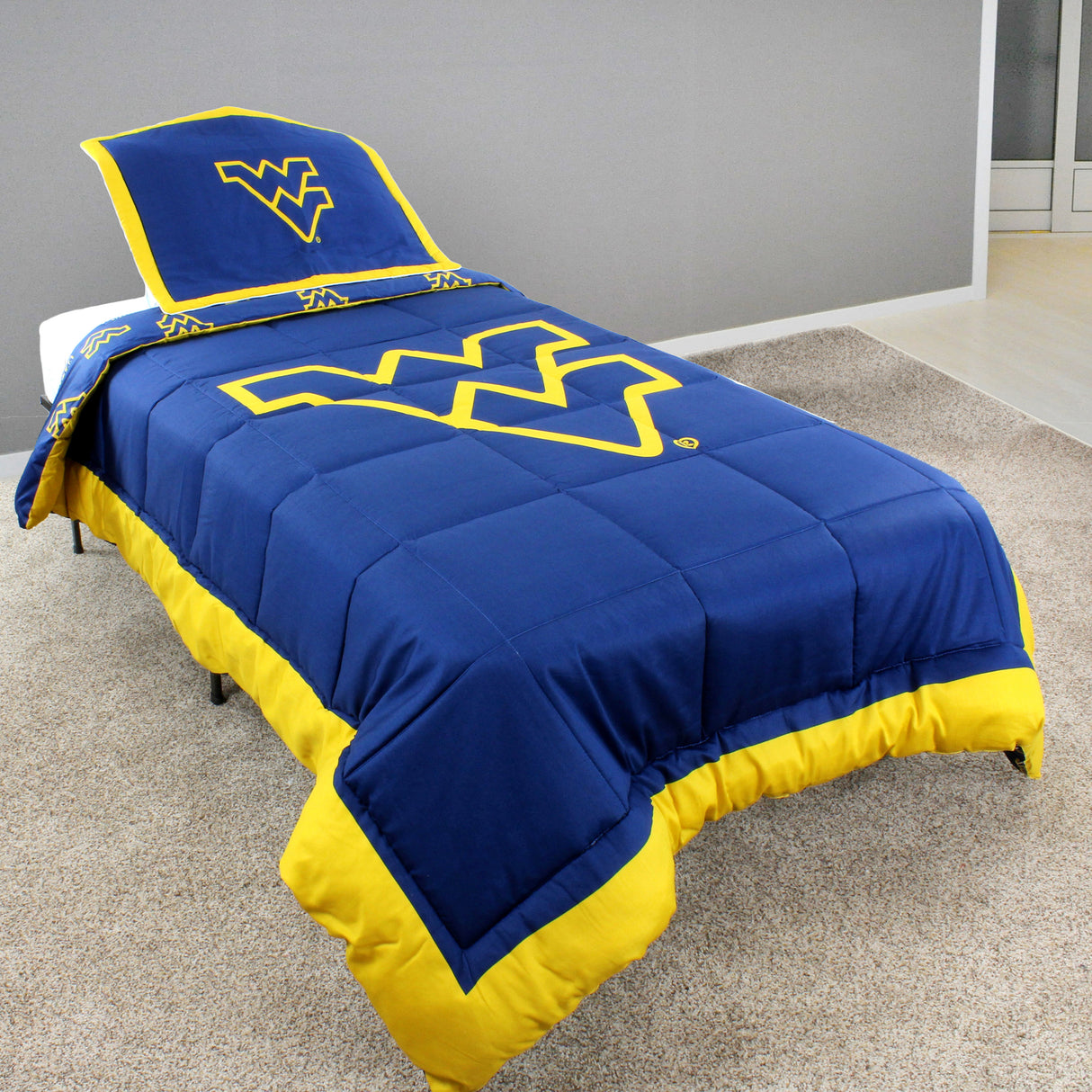 West Virginia Mountaineers Reversible Cotton Comforter Set