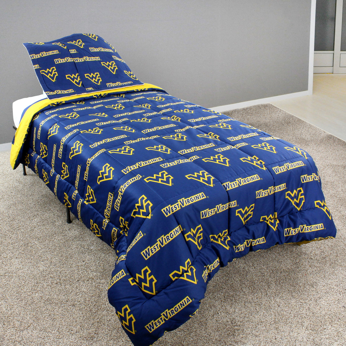 West Virginia Mountaineers Reversible Cotton Comforter Set