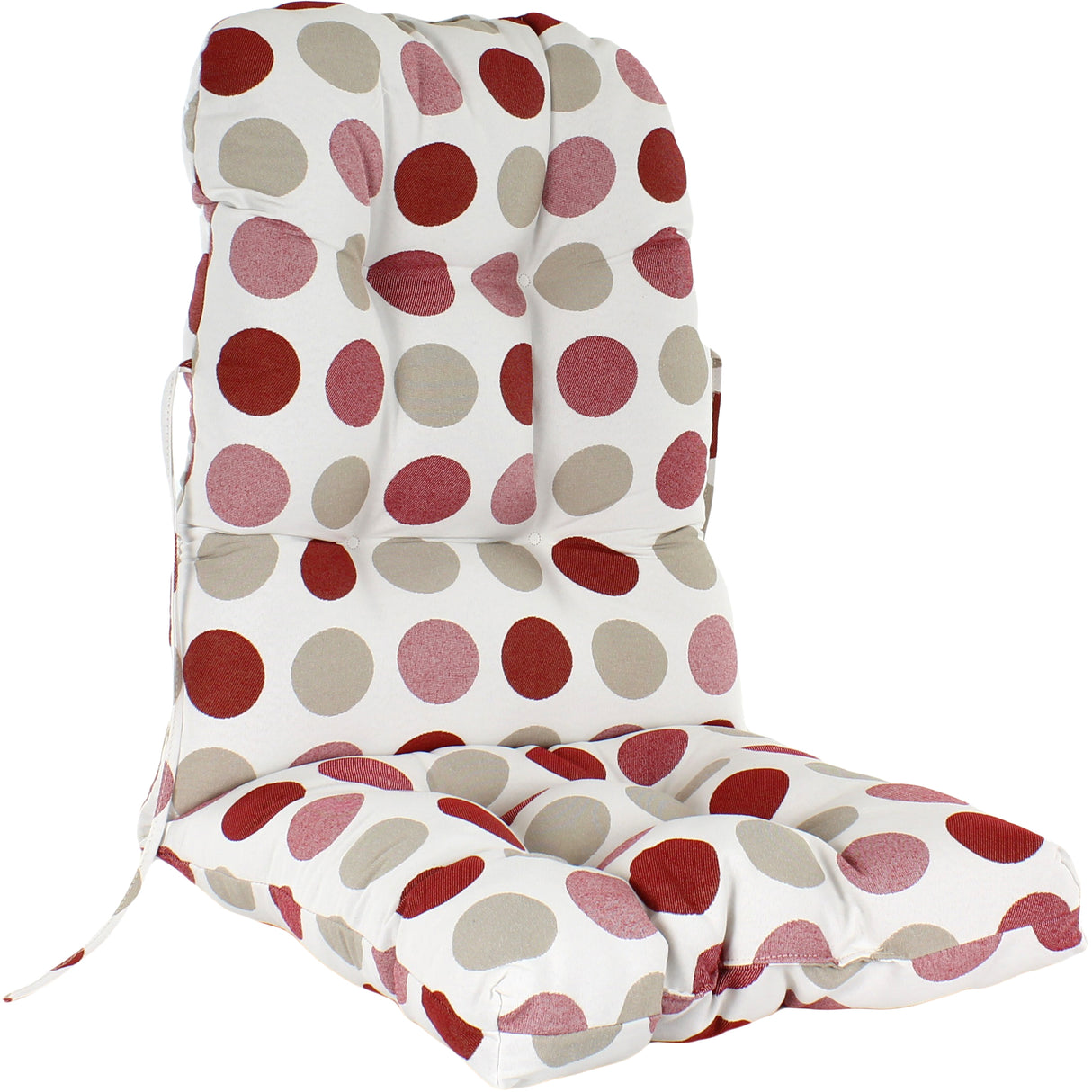 Garnet and Gray Big Dots Adirondack Cushion