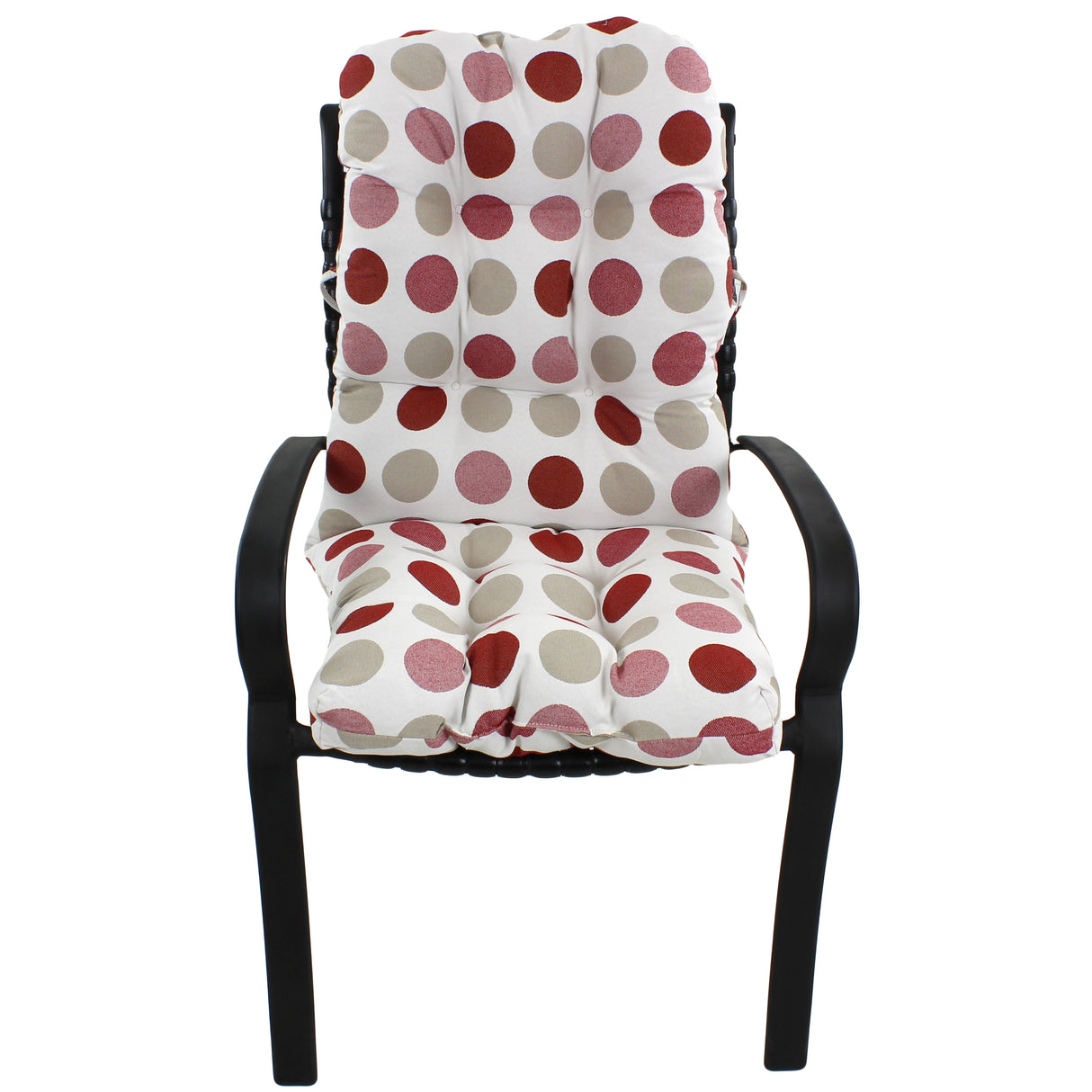 Garnet and Gray Big Dots Adirondack Cushion