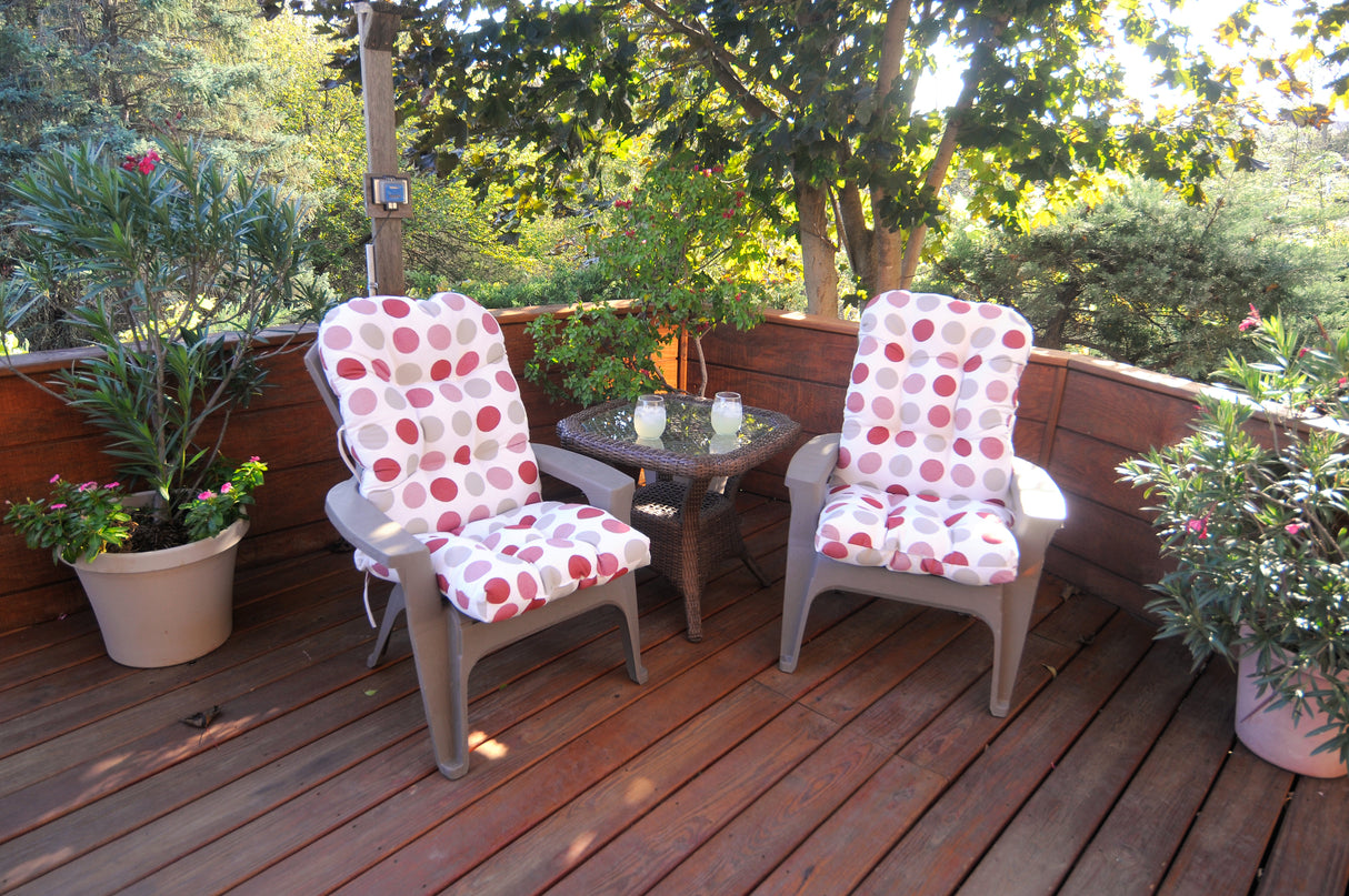 Garnet and Gray Big Dots Adirondack Cushion