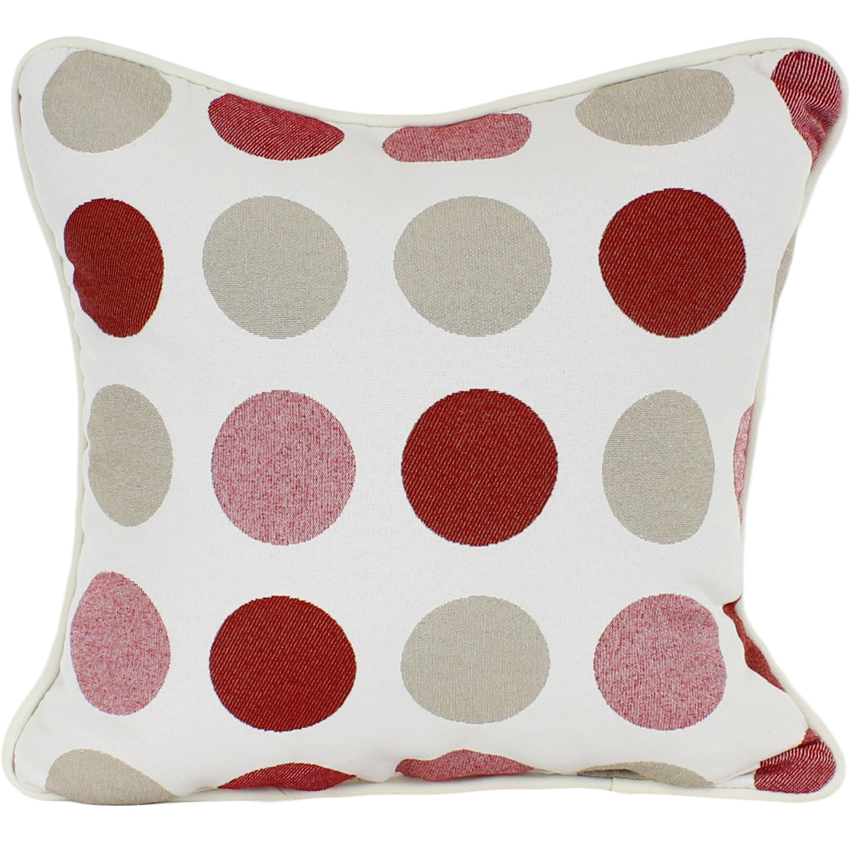 Garnet and Gray Big Dots Outdoor Decorative Pillow