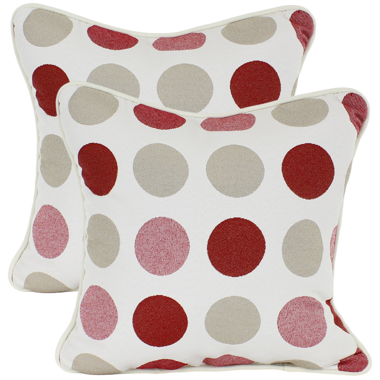 Garnet and Gray Big Dots Outdoor Decorative Pillow