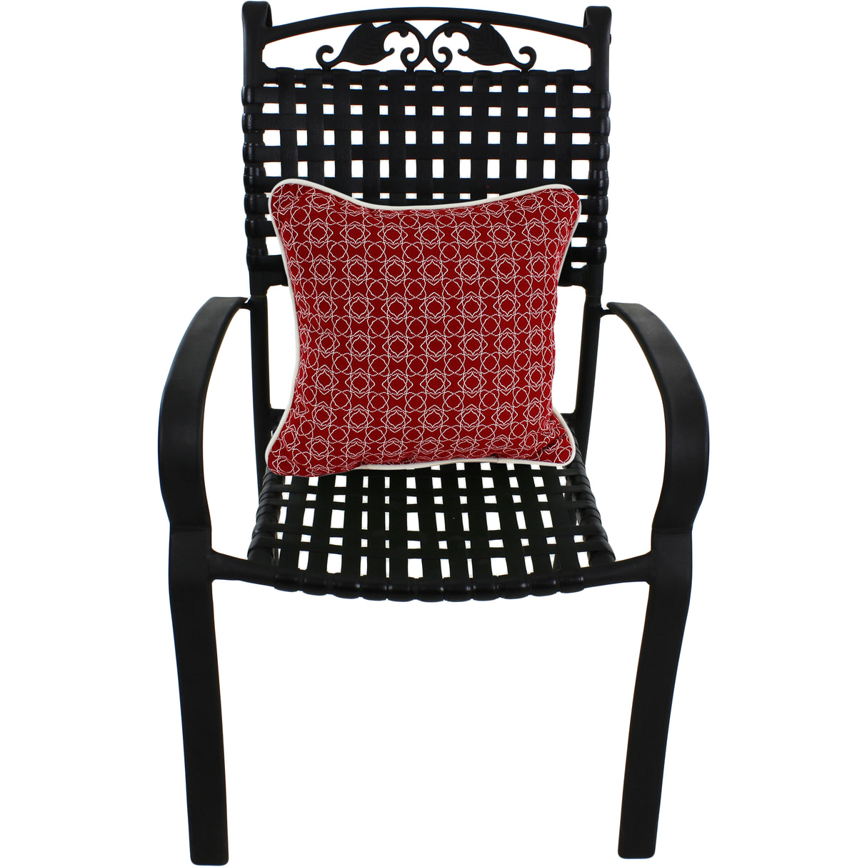 Garnet Harley Line Weave Outdoor Decorative Pillow