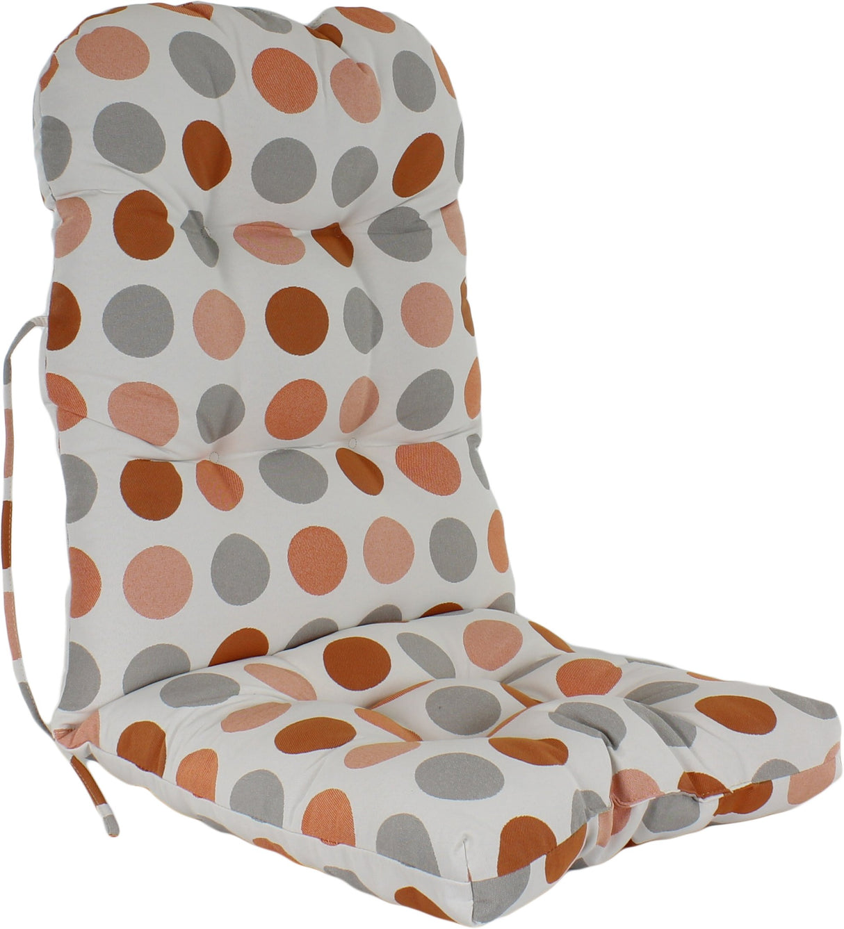 Tuscan Orange and Gray Big Dots Adirondack Cushion