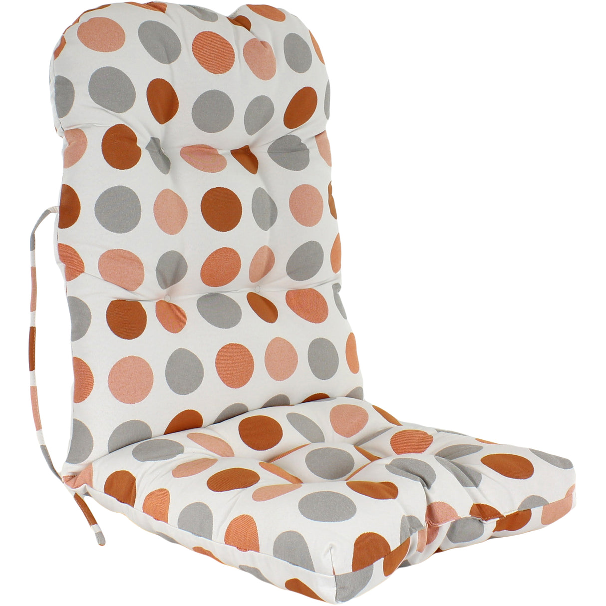 Tuscan Orange and Gray Big Dots Adirondack Cushion