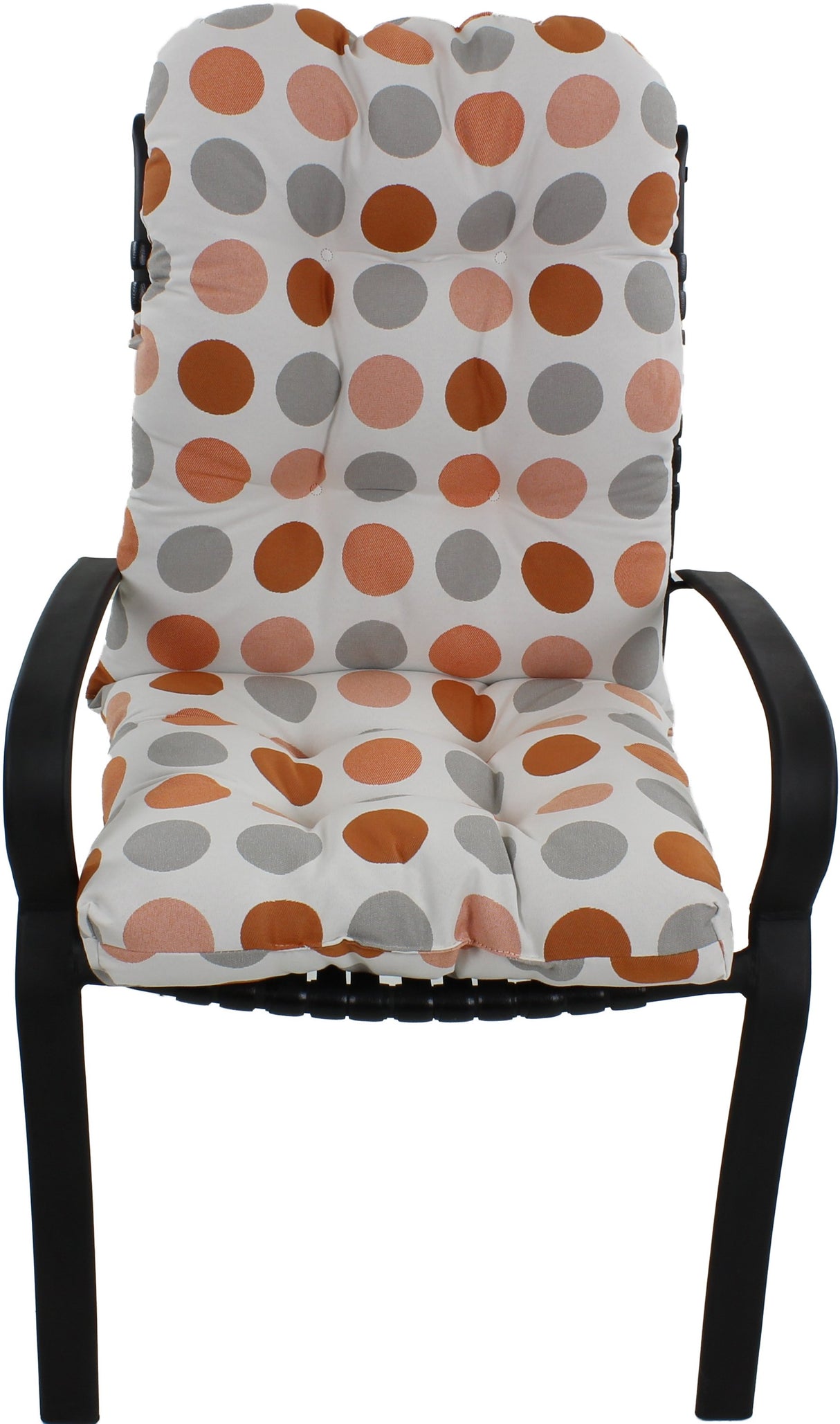 Tuscan Orange and Gray Big Dots Adirondack Cushion