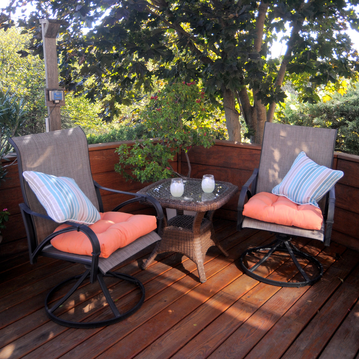 Lakeside Teal Parker Stripe Outdoor Decorative Pillow