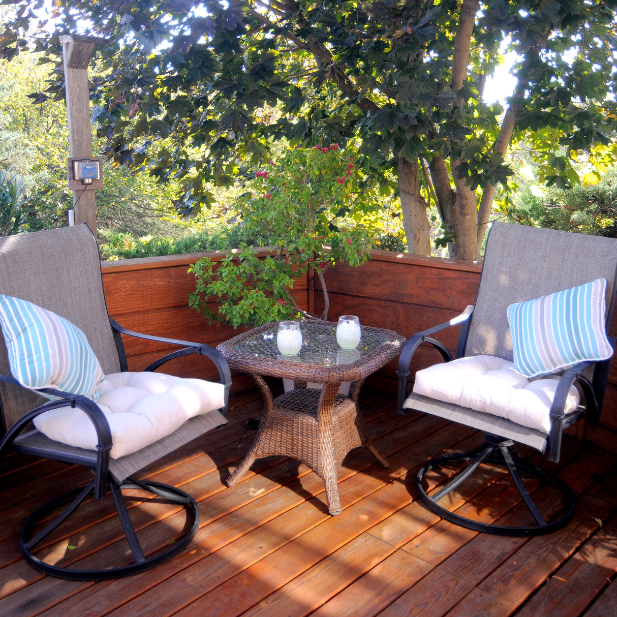 Lakeside Teal Parker Stripe Outdoor Decorative Pillow