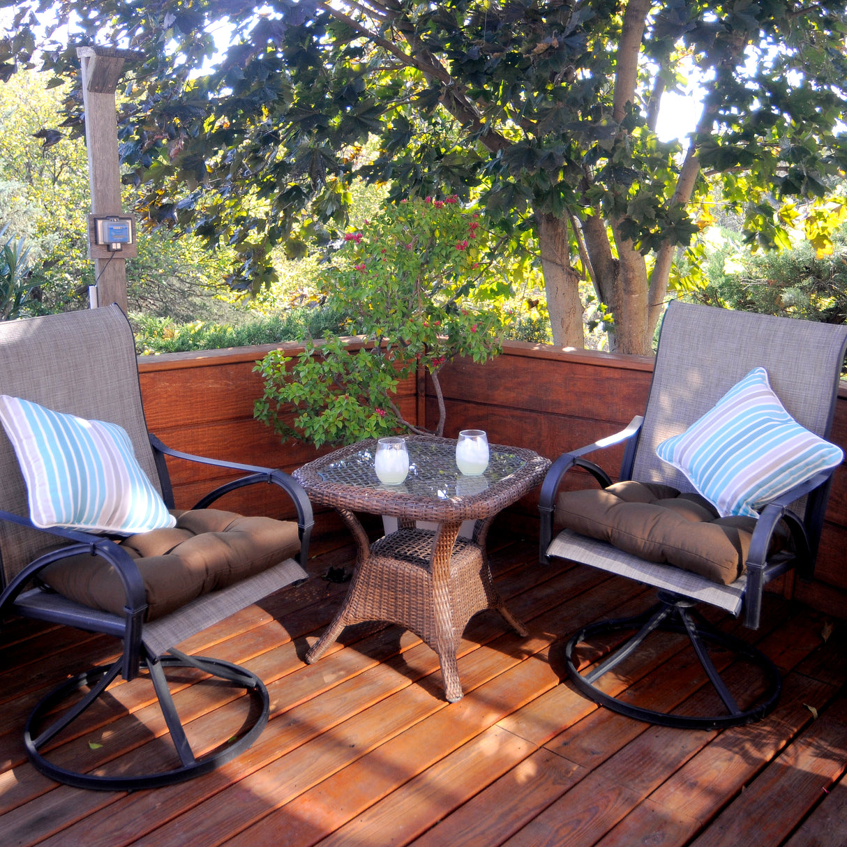 Lakeside Teal Parker Stripe Outdoor Decorative Pillow