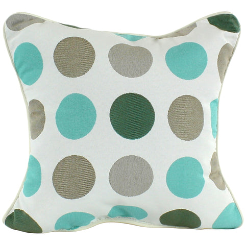 Lakeside Teal and Gray Big Dots Outdoor Decorative Pillow