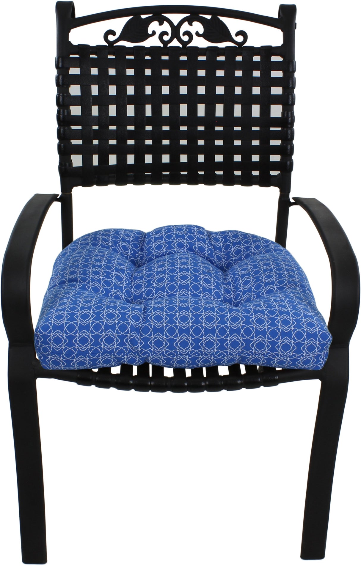 Azure Blue Harley Line Weave Indoor / Outdoor Seat Cushion Patio D Cushion