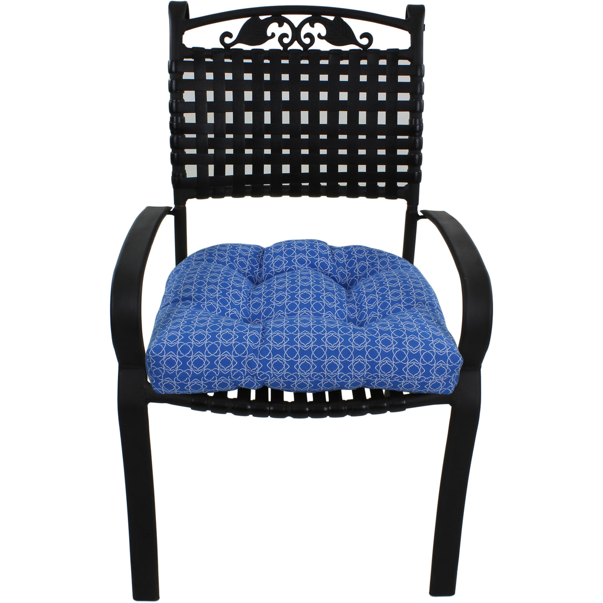 Azure Blue Harley Line Weave Indoor / Outdoor Seat Cushion Patio D Cushion