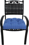Azure Blue Harley Line Weave Indoor / Outdoor Seat Cushion Patio D Cushion