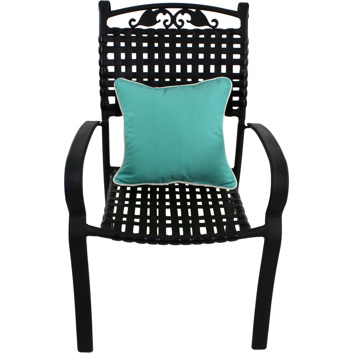 Lakeside Teal Canvas Outdoor Decorative Pillow