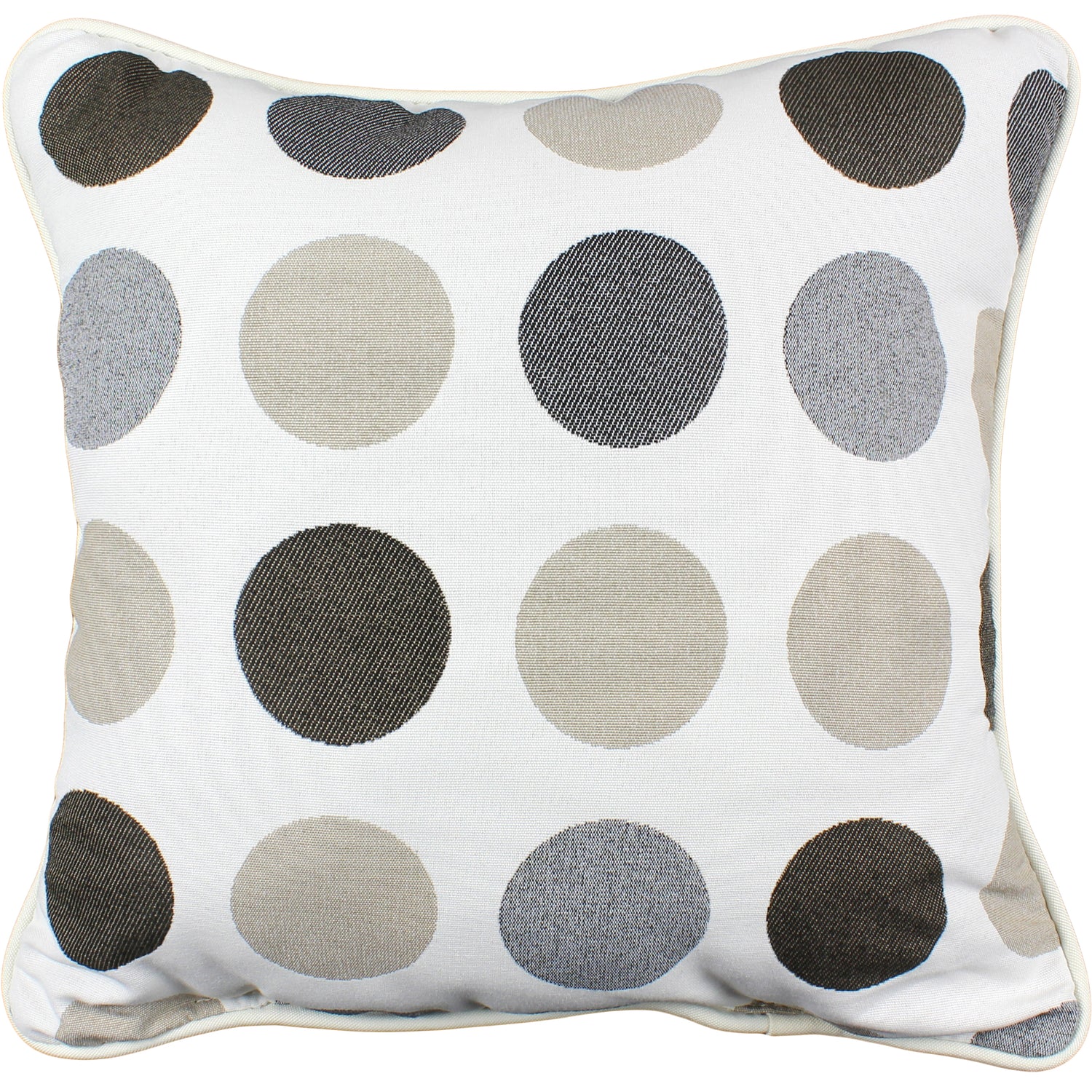 Charcoal and Gray Big Dots Outdoor Decorative Pillow