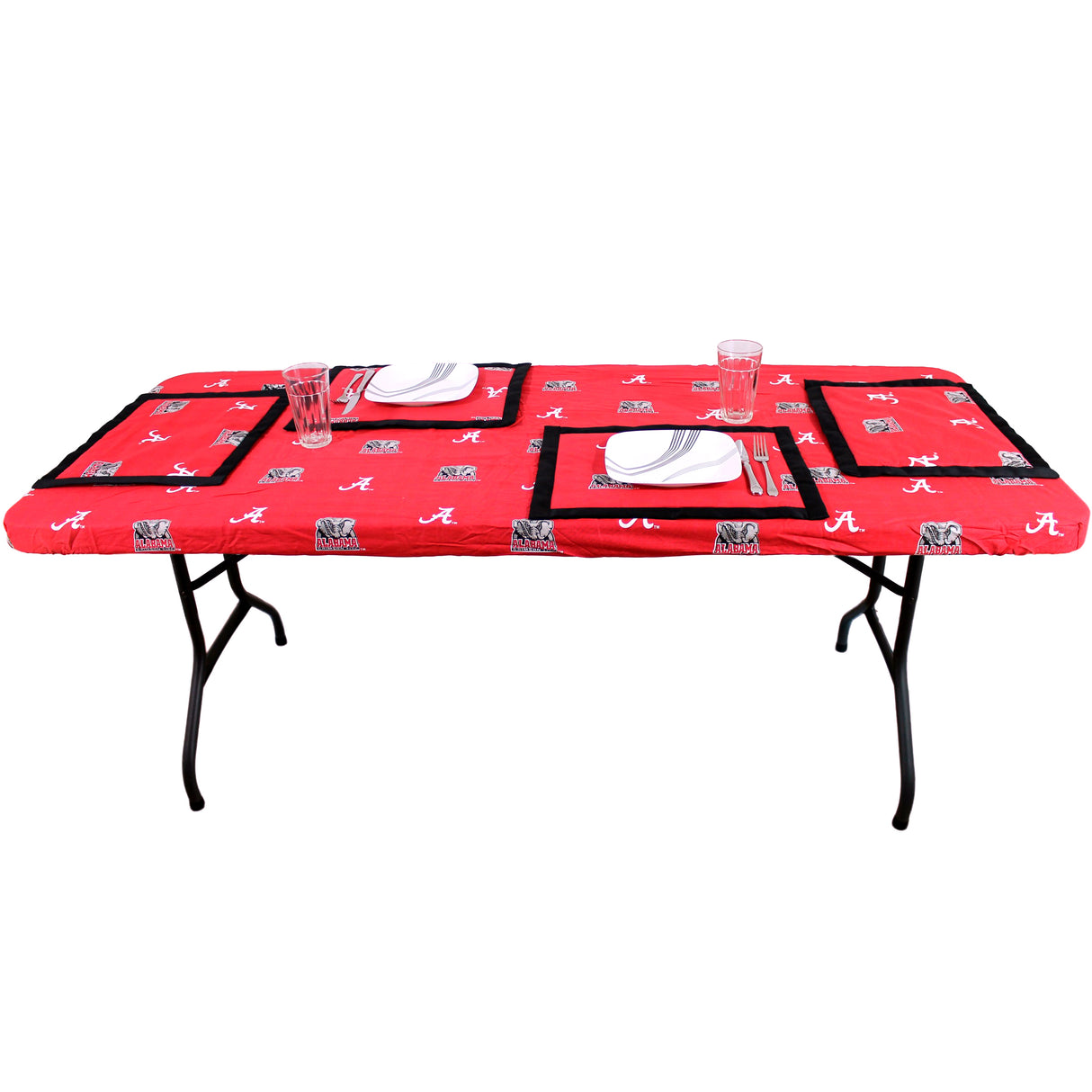 Alabama Crimson Tide Placemat Set, Set of 4 Cotton and Reusable Placemats